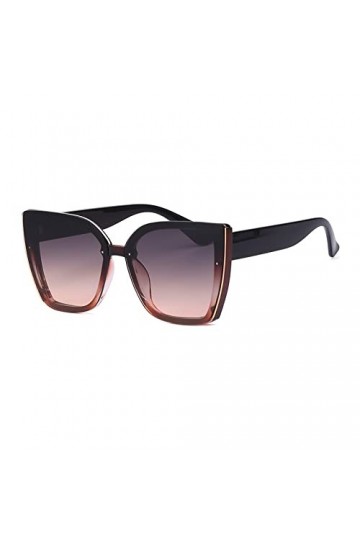 HCHES Lunettes de soleil œil de chat surdimensionnées femmes luxe mode grand cadre carré lunettes de soleil pour hommes rétro