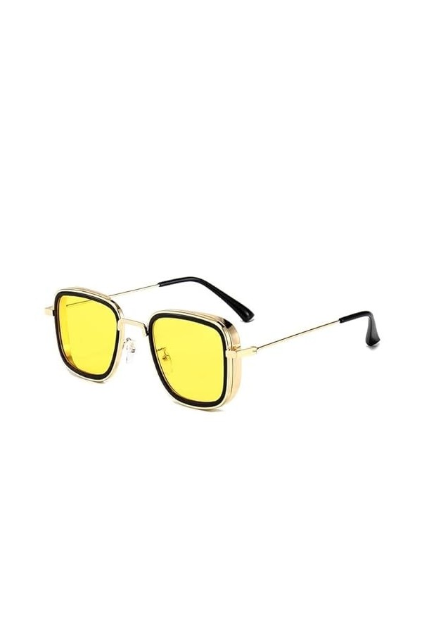 SUYGGCK Lunettes de Soleil Polarisées Lunettes De Soleil Métalliques Men De Lunettes De Soleil Rétro Squêtes De Soleil pour F