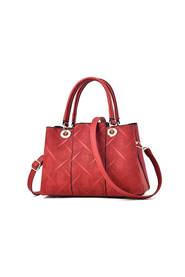 FANDARE Élégant Sac a Main Femme Sacs Cabas Motif Sculpté Dimensionnelle Cuir PU Imperméable pour Achats Voyage Portés Epaule