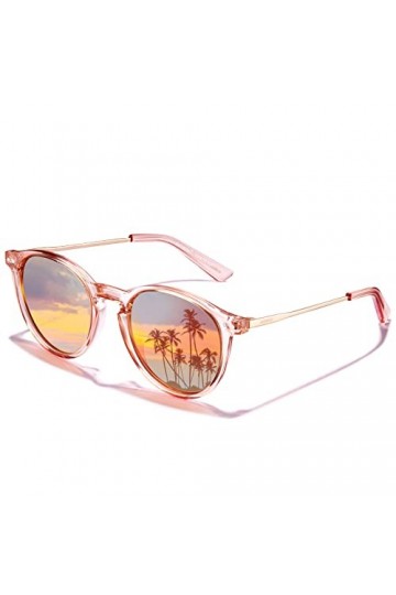 AVAWAY lunettes de soleil femmes polarisées rétro rond protection UV400 pour la conduite voyage