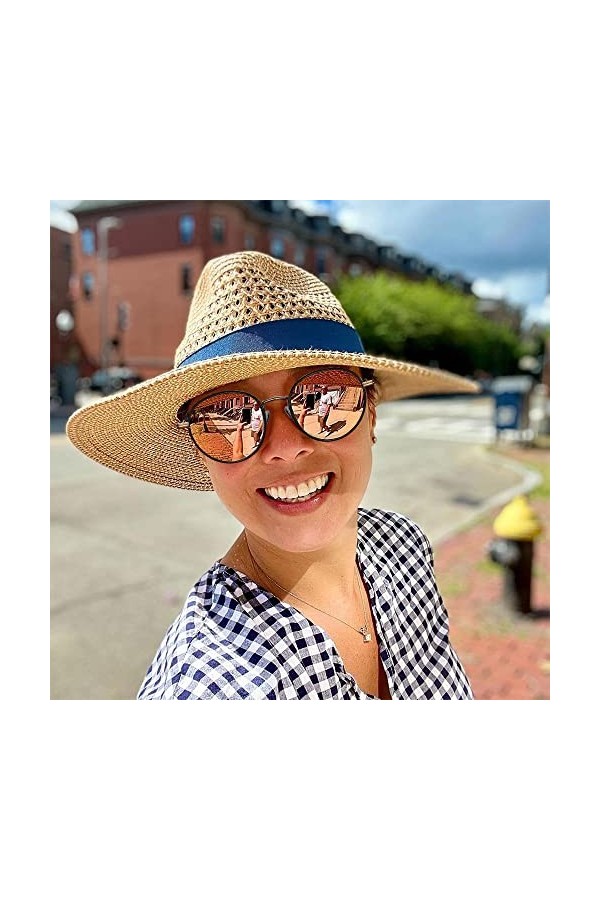 Carfia Rétro Lunettes de Soleil Femme Polarisées Résistant aux UV400 Métal Acétate Convient pour une utilisation quotidienne