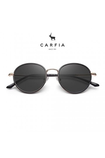Carfia Rétro Lunettes de Soleil Femme Polarisées Résistant aux UV400 Métal Acétate Convient pour Conduire Voyager