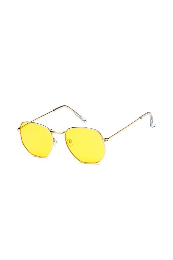 Ketamyy Unisexe Rétro Cadre En Métal Petites Lunettes De Soleil Carrées Sauvage Amoureux Battement De Rue Lunettes De Soleil 