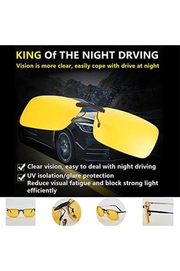UpaClaire Lunettes de conduite de nuit à clipser, phares à faisceau élevé, verres polarisés, sans éblouissement, vision haute