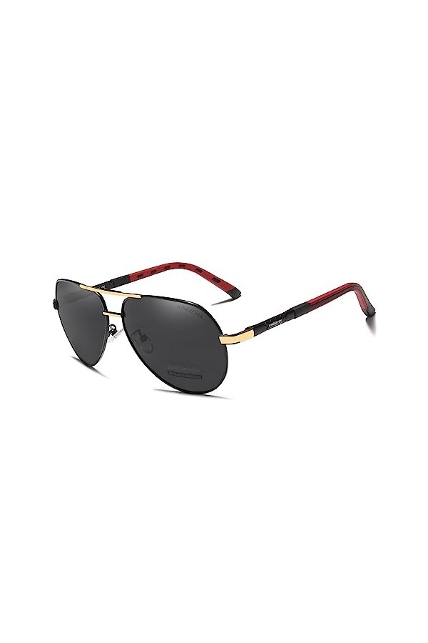 KINGSEVEN Hommes Vintage Aluminium Polarisé Lunettes de Soleil Classique Marque Lunettes de Soleil Revêtement Lentille Lunett