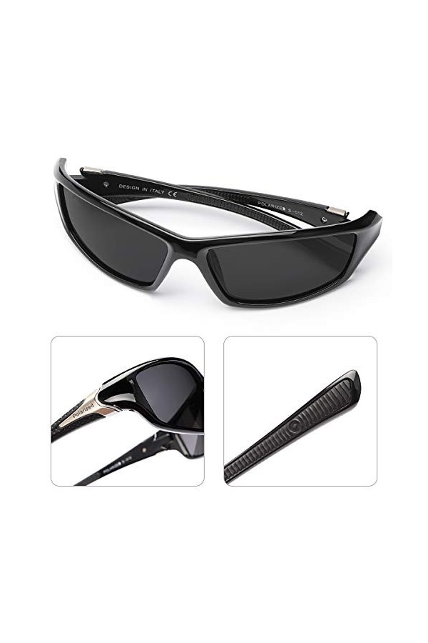 YIMI Lunettes de soleil polarisées de sport pour homme et femme pour cyclisme, conduite, pêche, golf, protection UV400, lunet