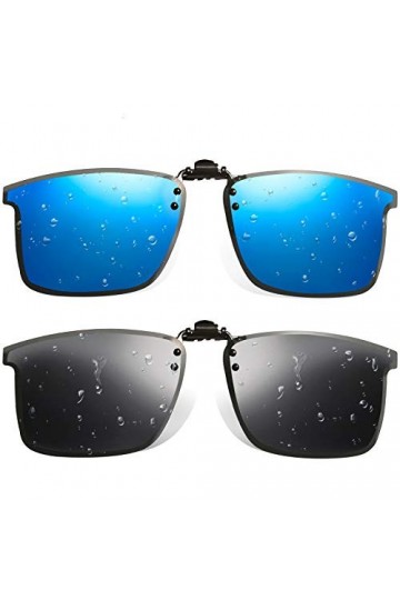 UpaClaire Lunettes de soleil pliables à clipser, polarisées, lunettes UV 400 pour hommes et femmes, haute performance, Bleu e