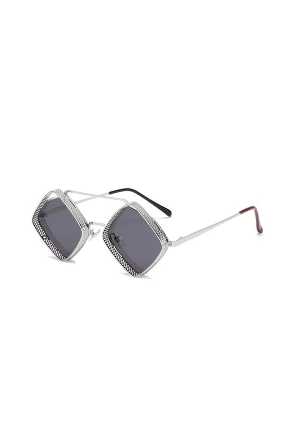 MUTYNE Lunettes de soleil rétro Steampunk pour hommes, monture creuse en métal, dégradé de miroir, UV400, lunettes de soleil 