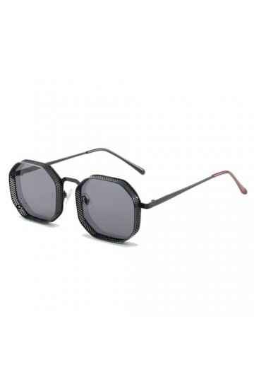 Rétro Métal Steampunk Polygone Carré Creux Lunettes De Soleil Femmes Mode Miroir Dégradé Nuances UV400 Hommes Punk Lunettes D
