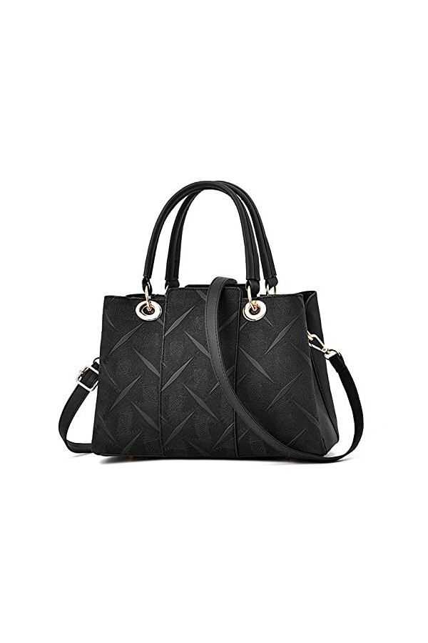 FANDARE Élégant Sac a Main Femme Sacs Cabas Motif Sculpté Dimensionnelle Cuir PU Imperméable pour Achats Voyage Portés Epaule