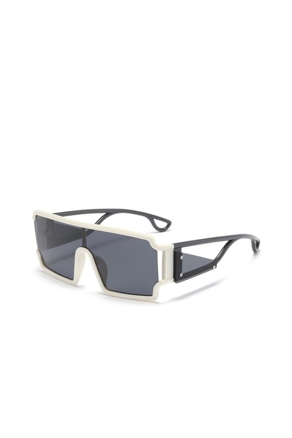 Rétro One Piece Punk Carré Bonbons Couleur Lunettes De Soleil Femmes Creux Jambes Larges Lunettes Hommes Lunettes De Soleil, 