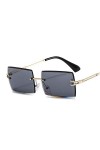 Fasion Sunglasses des Lunettes de Soleil Nouveau Carré sans Monture Lunettes De Soleil Femmes Mode Alliage Cadre Vintage