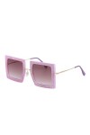 HCHES Lunettes de soleil carrées surdimensionnées pour femmes, lunettes de soleil à grande monture en métal, lunettes de sole