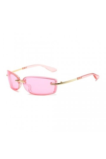 HPIRME Lunettes de Soleil sans Monture pour Femmes Steampunk Goggle Punk Shades Lunettes Lunettes dextérieur UV400, Rose Ros