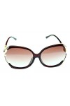 Lunettes de soleil femme - grandes - diva - élégantes - fille - vintage - rétro - mode - polarisées - uv400 - monture marron 
