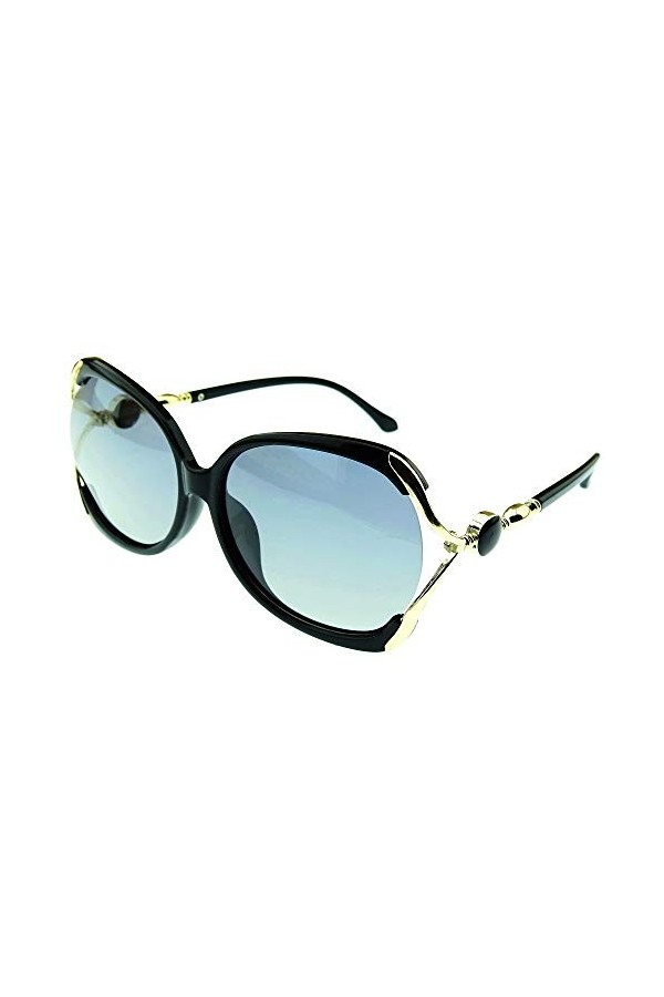 Lunettes de soleil femme - grandes - diva - élégantes - fille - vintage - rétro - mode - polarisées - uv400 - monture marron 