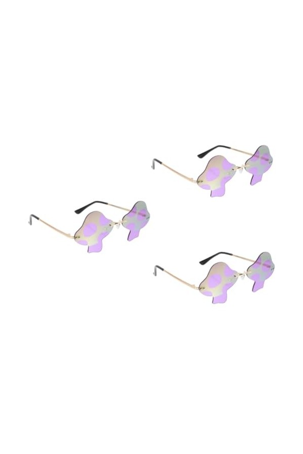 TENDYCOCO 3 Pièces Lunettes Vintage Lunettes De Soleil En Vrac Adulte Lunettes De Soleil Sans Cadre Rave Party Lunettes De So