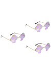 TENDYCOCO 3 Pièces Lunettes Vintage Lunettes De Soleil En Vrac Adulte Lunettes De Soleil Sans Cadre Rave Party Lunettes De So