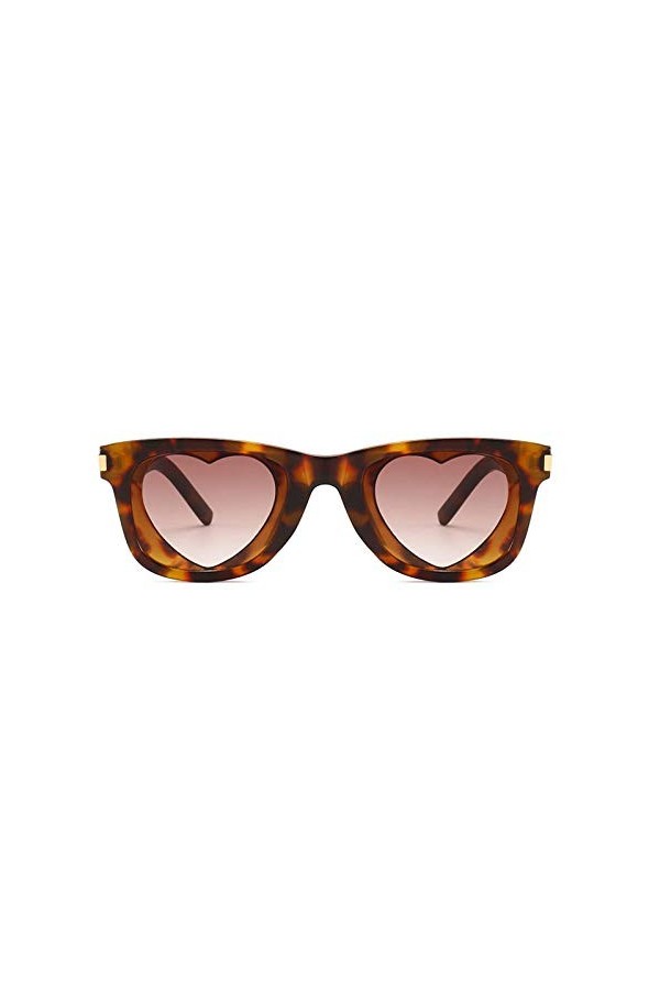 NIUASH Lunettes de Soleil polarisées Lunettes de Soleil carrées Heart Shades Vintage Oculos De Sol Feminino Femmes Lunettes d