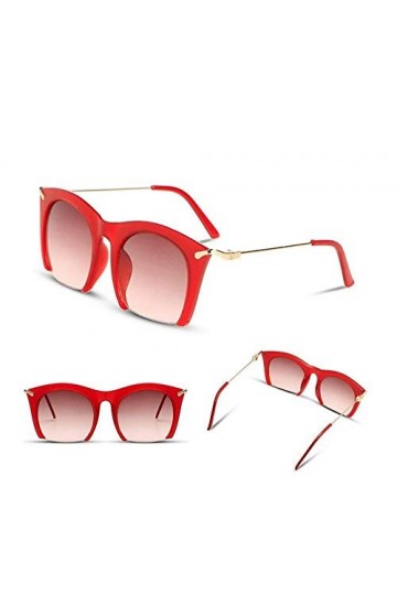 NIUASH Lunettes de Soleil polarisées Demi-Monture Lunettes de Soleil Oeil de Chat Femmes à la Mode Couleur Semi-sans Monture 