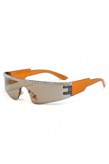 One Piece Goggles Sports Diamond Rimless Femmes Lunettes de soleil Hommes Lunettes de soleil irrégulières Vintage Uv400 Lunet