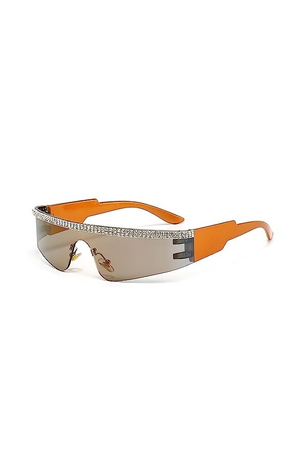 One Piece Goggles Sports Diamond Rimless Femmes Lunettes de soleil Hommes Lunettes de soleil irrégulières Vintage Uv400 Lunet