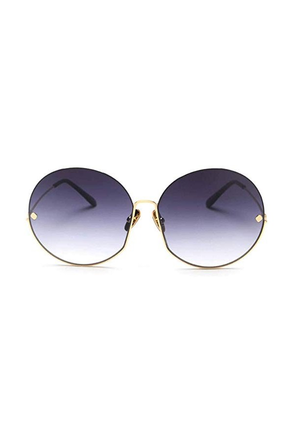 NIUASH Lunettes de Soleil polarisées Lunettes de Soleil rétro Vintage pour Femmes Cadre en métal dégradé Rond Lunettes de Sol