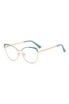 HCHES Lunettes Monture Femmes Verres Transparents Métal Dames Lunettes Femme Rose Vert, 3, Taille Unique