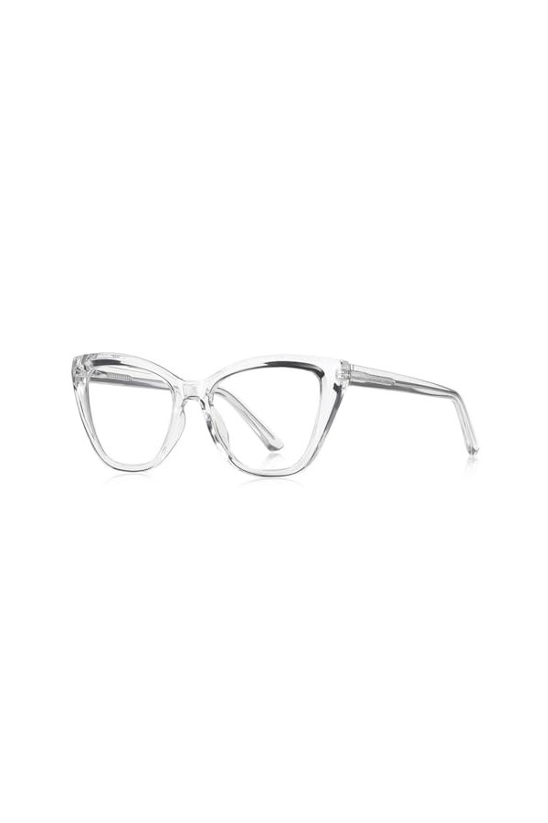 HCHES Lunettes Oeil de Chat à Lentilles Claires Lunettes Vintage Femme Monture Femmes Acétate Dégradé, 6, Taille Unique