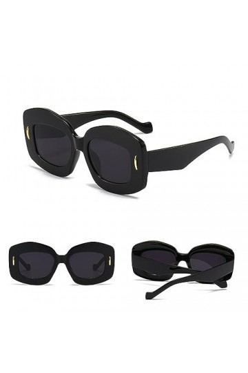 HPIRME Lunettes de soleil ovales surdimensionnées femmes couleurs bonbon lunettes de soleil nuances pour lunettes femme, gris