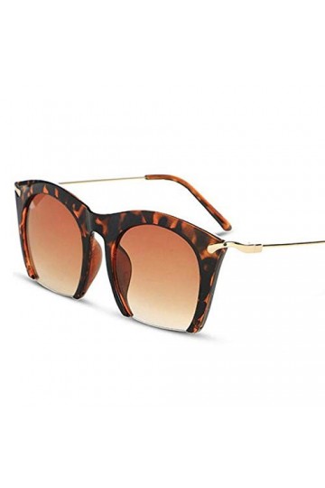 NIUASH Lunettes de Soleil polarisées Demi-Monture Lunettes de Soleil Oeil de Chat Femmes à la Mode Couleur Semi-sans Monture 