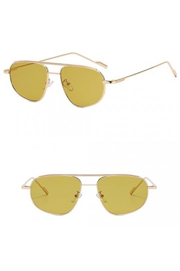 HPIRME Lunettes de soleil en métal hommes lunettes de soleil carrées nuances pour femmes lunettes UV400, or vert, taille uniq