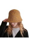 SJTJSPX Chapeau de Pêcheur en Laine Tricotée Bob Femme Imprimé Rayures Zébrées Mode Chapeau de Seau Chapeau Chaud pour Plage 