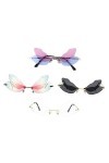 STOBOK 4 Paires Lunettes Aile De Libellule Lunettes En Forme De Papillon Lunettes De Soleil Féeriques Sans Monture Lunettes L