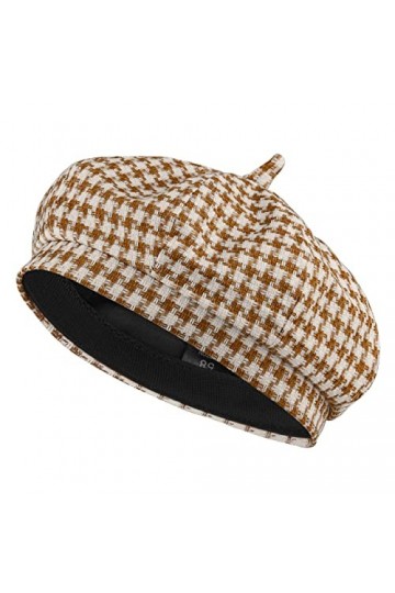 Cool4 Béret Barrett Bonnet basque au pied de poule Motif Pepita A27, Bronze naturel, 57 cm