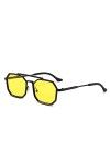 HPIRME Lunettes de soleil carrées rétro pour hommes femmes Punk lunettes de soleil femme lentes de sol hombre, C5 noir jaune,