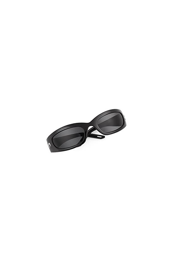 Bilge Karga Satury Lunettes de soleil unisexe UV400 pour homme et femme, Noir