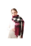 LumiSyne Hiver Senior Écharpe à Carreaux Foulard En Cachemire Avec Gland Pour Femmes Hommes Grand Tartan Châle Motif à Plaid 
