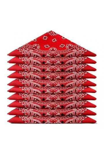 ...KARL LOVEN Lot de Bandana 100% Coton paisley foulard fichu Rouge