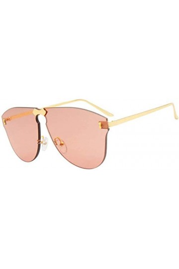 NIUASH Lunettes de Soleil polarisées Vintage Lunettes de Soleil sans Monture Femmes Luxe Marron Rose Lunettes de Soleil sans 