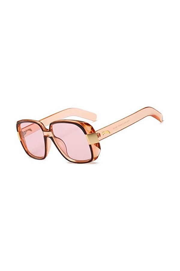 ZYIZEE Lunettes de Soleil Lunettes de Soleil carrées Hommes Lunettes de Soleil surdimensionnées pour Femmes lentille Claire N