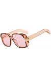 ZYIZEE Lunettes de Soleil Lunettes de Soleil carrées Hommes Lunettes de Soleil surdimensionnées pour Femmes lentille Claire N