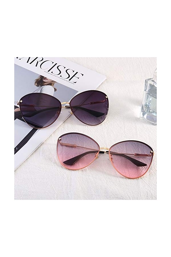 YWYU Lunettes de Soleil de la personnalité, Lunettes de Soleil de la Mode européennes et américaines en métal Street Shot, Lu