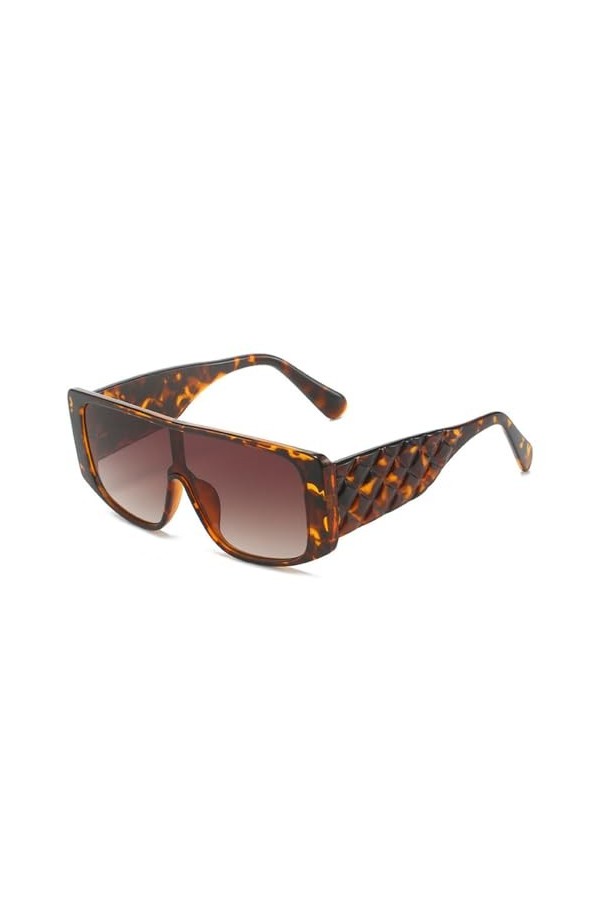 HCHES Lunettes de Soleil Vintage Une pièce surdimensionnées Double Couleur pour Femmes Lunettes de Soleil Plates dégradées Nu