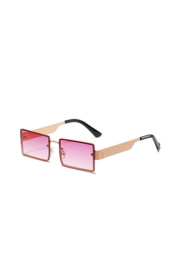 HPIRME Ocean Lens Square Small Lunettes de soleil Femmes Retro Sunglass Men Steam Punk Lunettes, or violet rose, taille uniqu