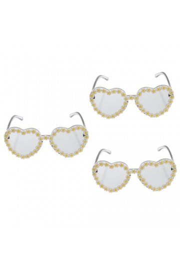 GALPADA 3 Pièces Lunettes De Soleil Coeur Lunettes De Soleil De Fête Dété Lunettes De Soleil De Plage Dété Lunettes De Sole