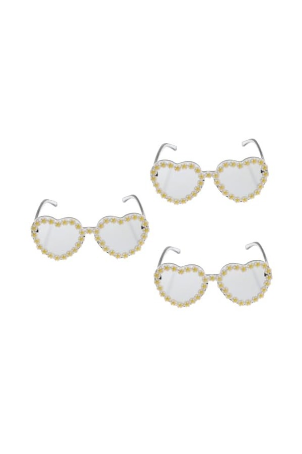 GALPADA 3 Pièces Lunettes De Soleil Coeur Lunettes De Soleil De Fête Dété Lunettes De Soleil De Plage Dété Lunettes De Sole