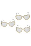 GALPADA 3 Pièces Lunettes De Soleil Coeur Lunettes De Soleil De Fête Dété Lunettes De Soleil De Plage Dété Lunettes De Sole