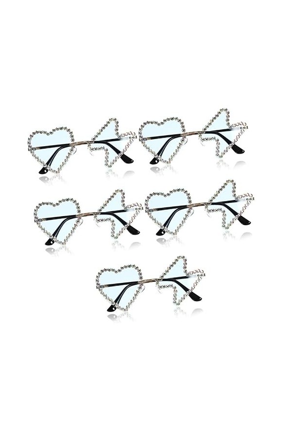 Holibanna 5 Paires De Lunettes De Soleil Hip Hop Nouveauté Lunettes De Soleil Articles De Fête Cotillons Lunettes Femmes Lune