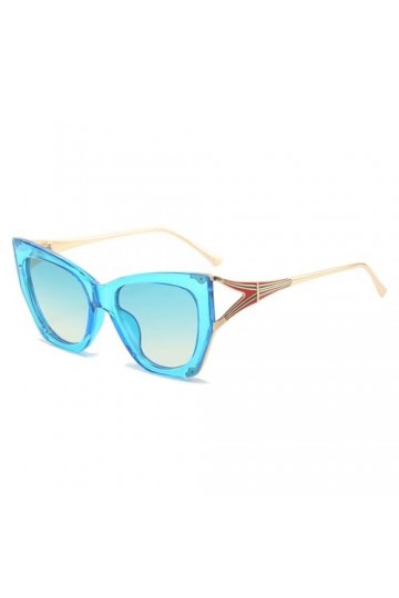 HPIRME Lunettes de Soleil pour Femmes Oeil de Chat Grande Taille épissage bicolore Motif de Jambe creuse Lunettes Noires, 4, 